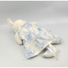 Doudou souris blanche robe fleurs bleues JACADI