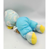 Ancienne poupée chiffon tissu bleu jaune fleurs NICOTOY