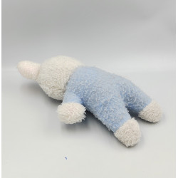 Doudou Peluche lapin bleu blanc rose BOULGOM