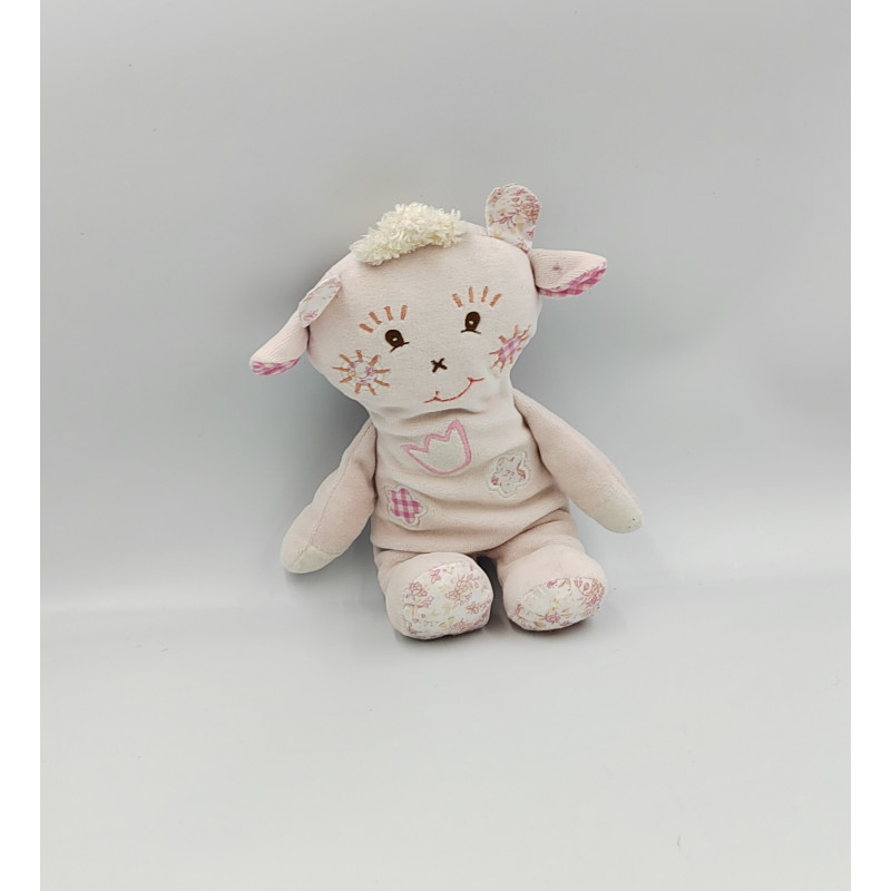 Doudou girafe vache rose fleurs TAKINOU