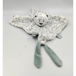 Doudou plat chat panthère blanc gris LEA NATTOU