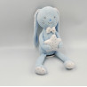 Doudou musical lapin bleu blanc étoiles TEX BABY