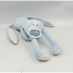Doudou musical lapin bleu blanc étoiles TEX BABY