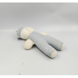 Ancien Doudou clown blanc bleu rayé marin COROLLE