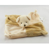 Doudou plat carré lapin beige marron CMP