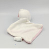 Doudou plat lapin rose blanc étoiles SIPLEC