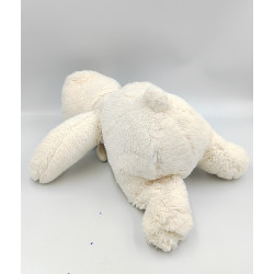 Doudou peluche ours blanc capuche Oscar J-LINE