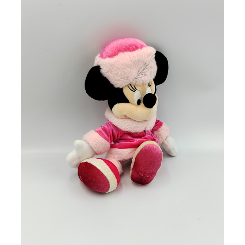 Peluche souris Minnie rose bonnet russe DISNEYLAND