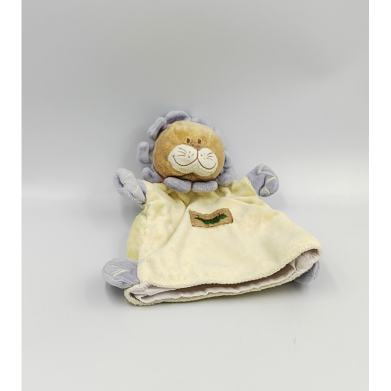 Doudou marionnette lion jaune beige orange jungle BENGY