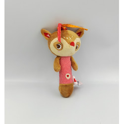 Doudou baton biche faon beige rouge LUDI