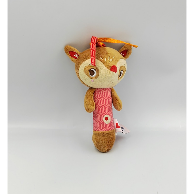 Doudou baton biche faon beige rouge LUDI