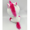 Peluche licorne blanche rose yeux brillant