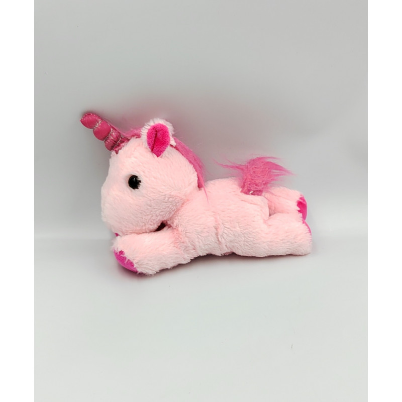 Doudou peluche licorne rose