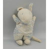 Doudou souris blanche fleurs bleues JACADI