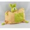 Doudou semi plat coussin lapin orange vert AIR FRANCE