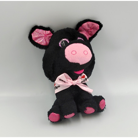 Peluche cochon noir rose NIGLOLAND