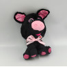 Peluche cochon noir rose NIGLOLAND