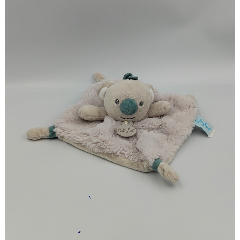 Doudou plat koala gris bleu BABY NAT