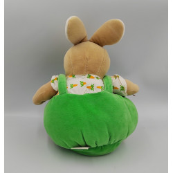 Doudou lapin boule beige vert orange carottes NOUKIE'S