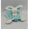 Doudou et Compagnie plat marionnette lapin bleu blanc Pompon