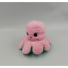 Doudou peluche réversible pieuvre rose bleu