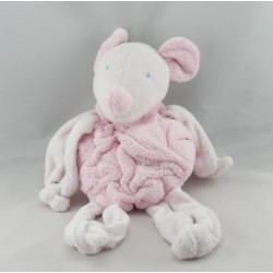 Doudou souris blanche rose TARTINE ET CHOCOLAT  