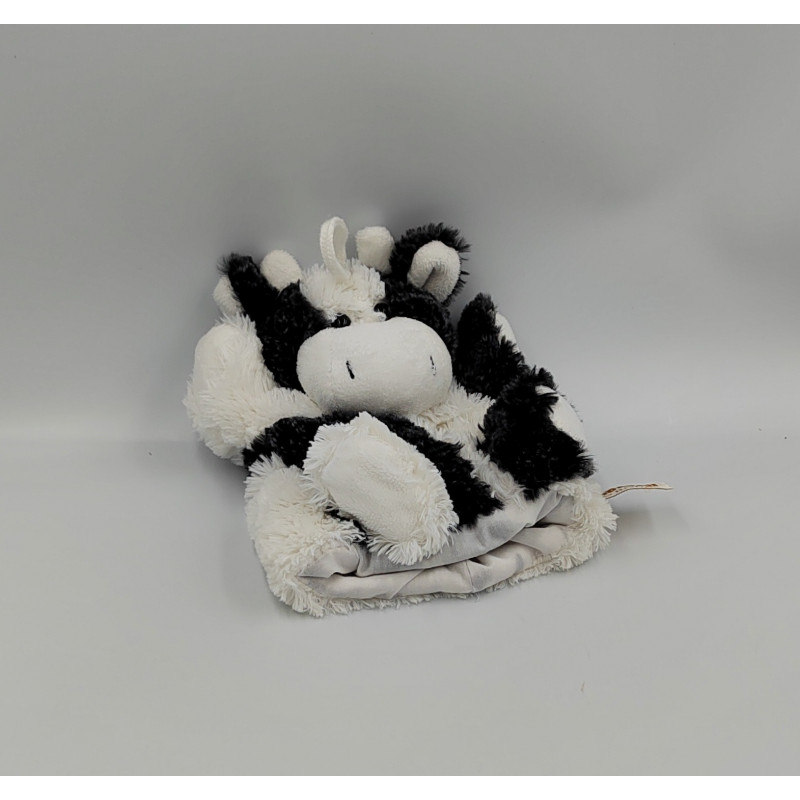 Doudou marionnette vache noir blanc RODADOU RODA