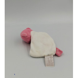Doudou et compagnie plat ours rose blanc attache tétine