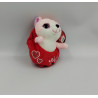 Doudou peluche raton écureuil rose blanc sac rouge PODLINGS