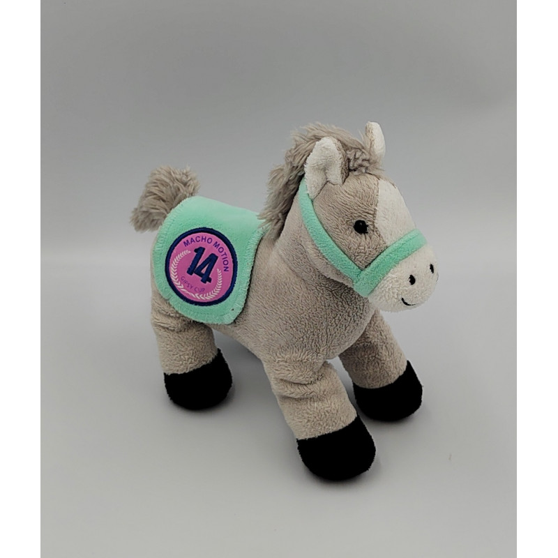 Doudou sonore cheval gris bleu Macho Motion GIPSY