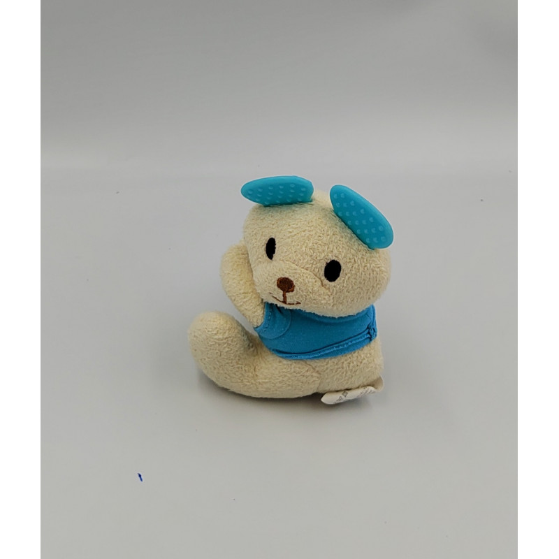 Doudou ours souris blanc bleu dentition TEX