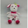 Doudou lapin chien rose blanc oiseau INFLUX