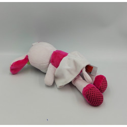 Doudou lapin chien rose blanc oiseau INFLUX