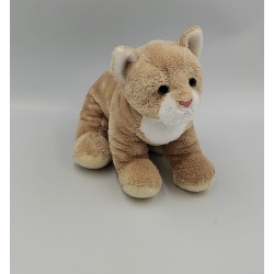 Peluche chat tigre beige blanc GIPSY