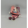 Doudou musical lapin rose prune bleu BABY CLUB