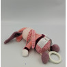 Doudou musical lapin rose prune bleu BABY CLUB