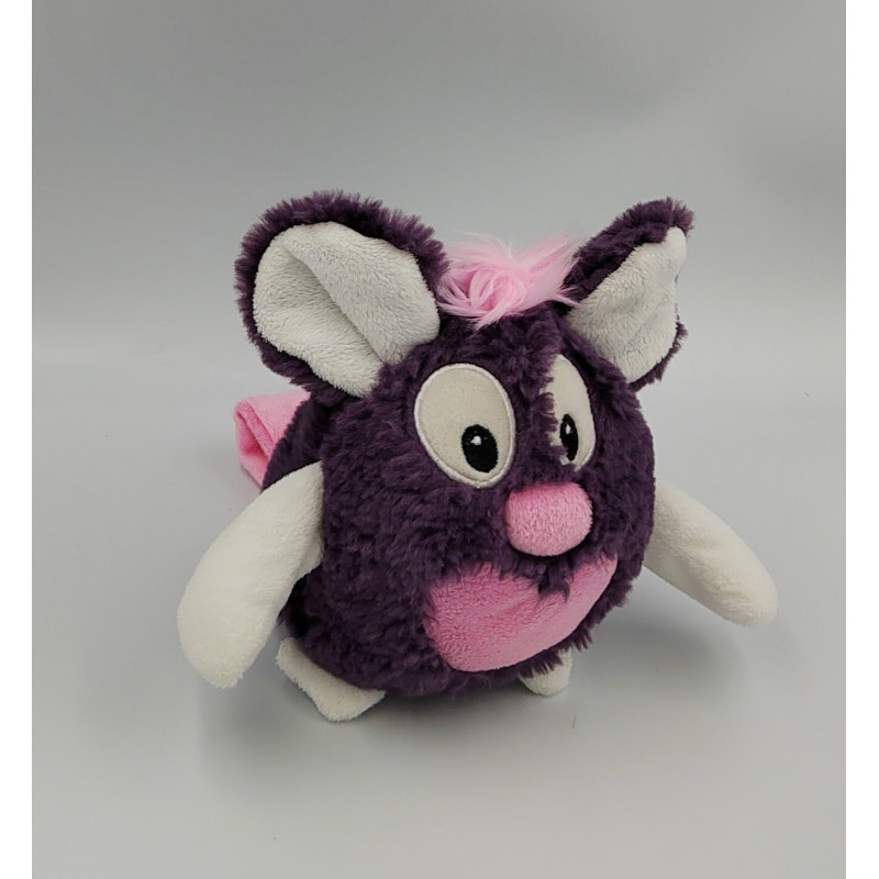 Doudou peluche lapin violet rose blanc OH STUDIO D&C