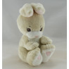 Doudou lapin beige rose H ET M H.M 