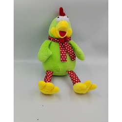 Doudou poule vert rouge pois FIZZY