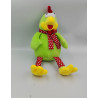 Doudou poule vert rouge pois FIZZY