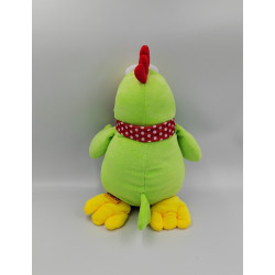 Doudou poule vert rouge pois FIZZY