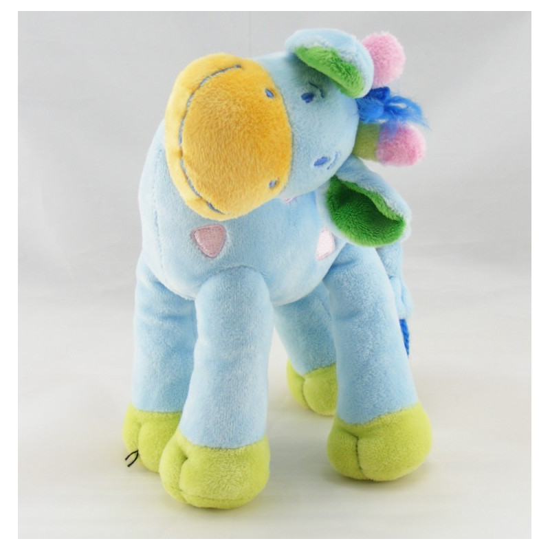 Doudou girafe bleu MOTS D'ENFANTS