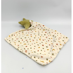 Doudou étoile mouchoir beige vert marron blanc ZEEMAN