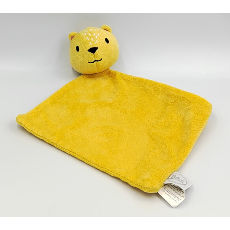 Doudou plat tigre beige jaune BEBE DOUCEUR