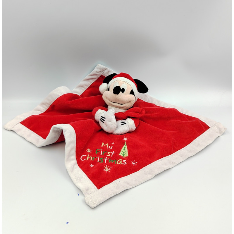 Doudou plat Mickey rouge Noël My First Christmas DISNEY BABY