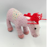 Doudou peluche cheval jument rose rouge fleurs STERNTALER