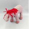 Doudou peluche cheval jument rose rouge fleurs RICE
