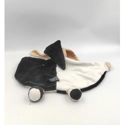 Doudou plat lapin noir blanc MAILOU TRADITION