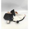 Doudou plat lapin noir blanc MAILOU TRADITION