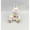 Doudou lapin blanc fleurs GIPSY